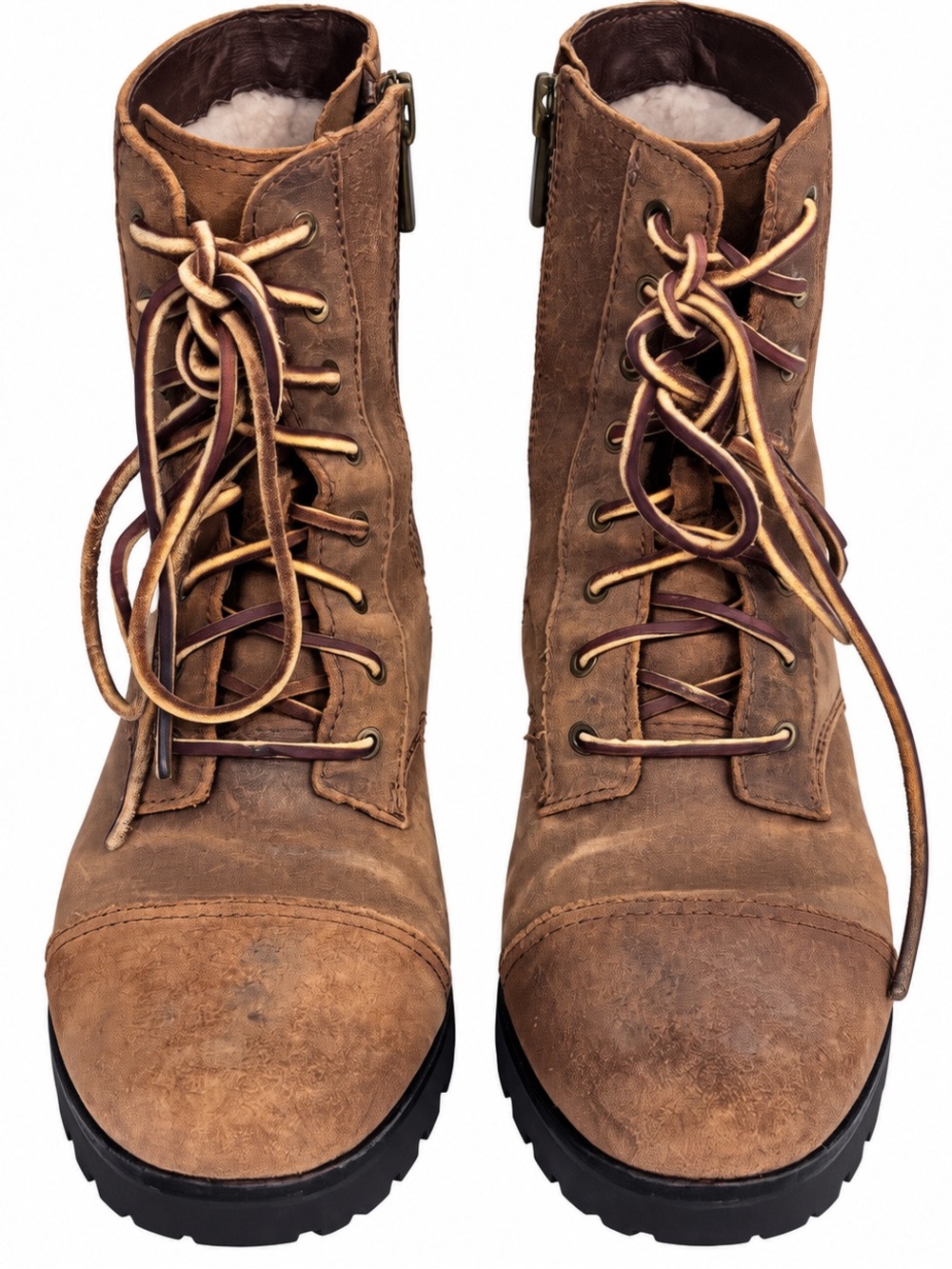 UGG Kilmer II Brown Leather Shearling Combat Boots Women’s Size 10